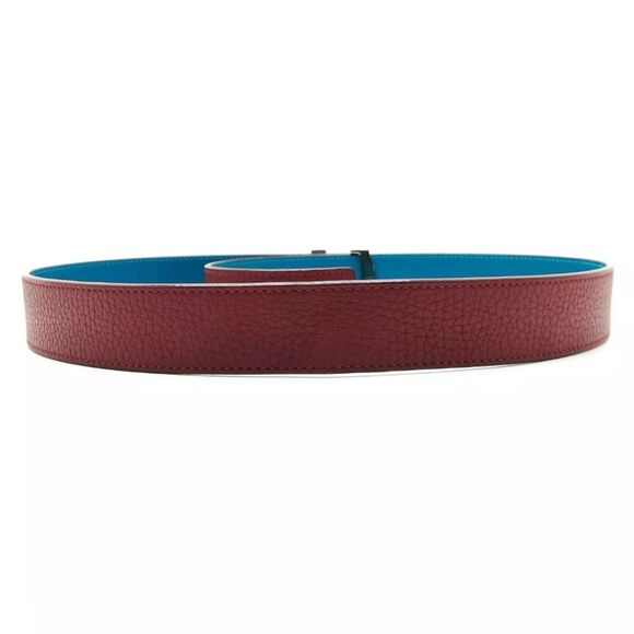 Auth NEW Louis Vuitton Blue & Burgundy Reversible Belt Women’s US Small 75-85 cm - Picture 4 of 6